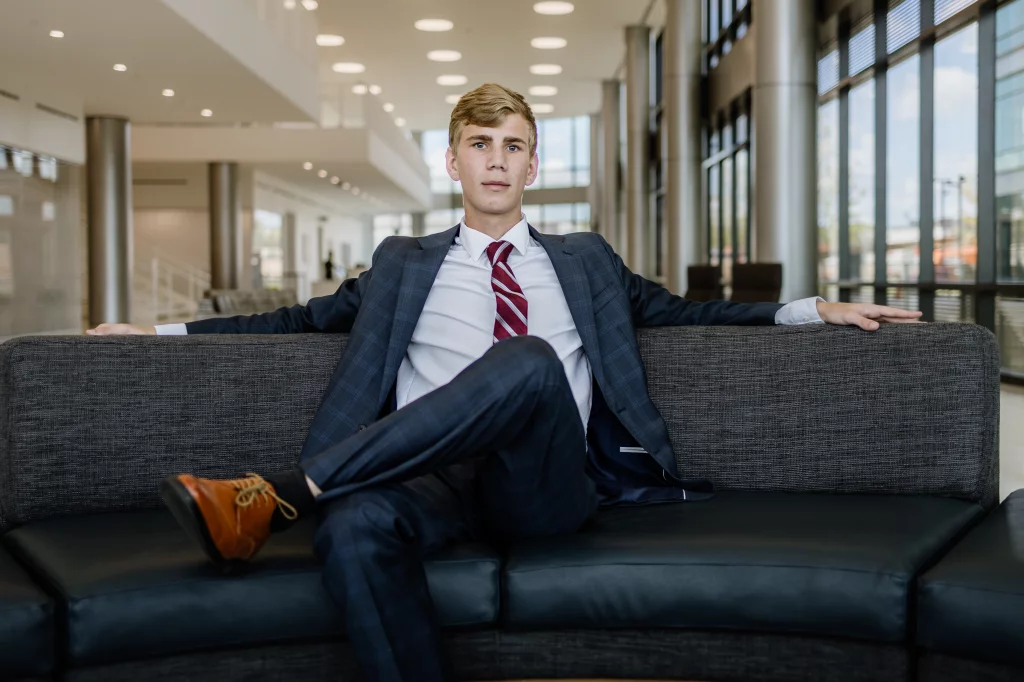 AJ's senior photo shoot at the Greenville County Square 