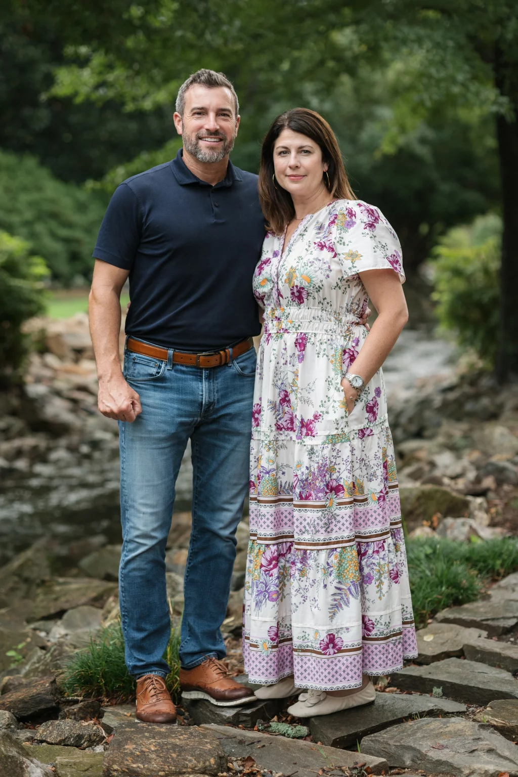 The Hotchkin's family photos taken at Rock Quarry Garden, Greenville, SC 
