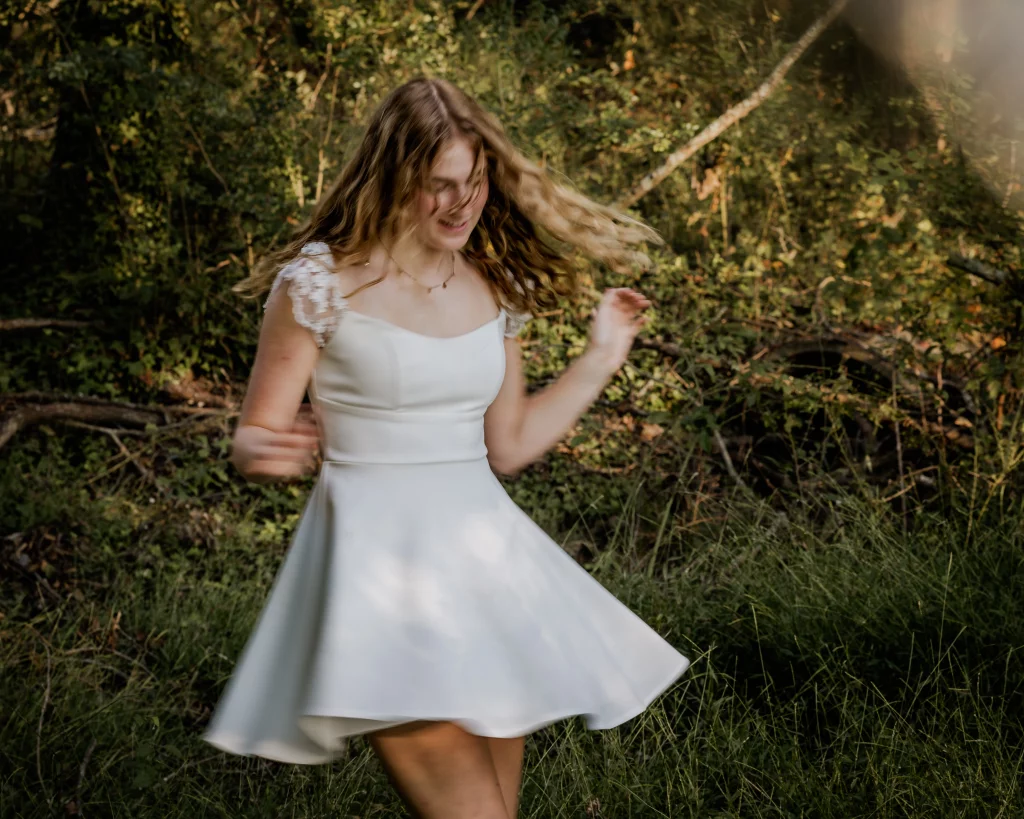 Lena's senior photo taken at the Milliken Arboretum 