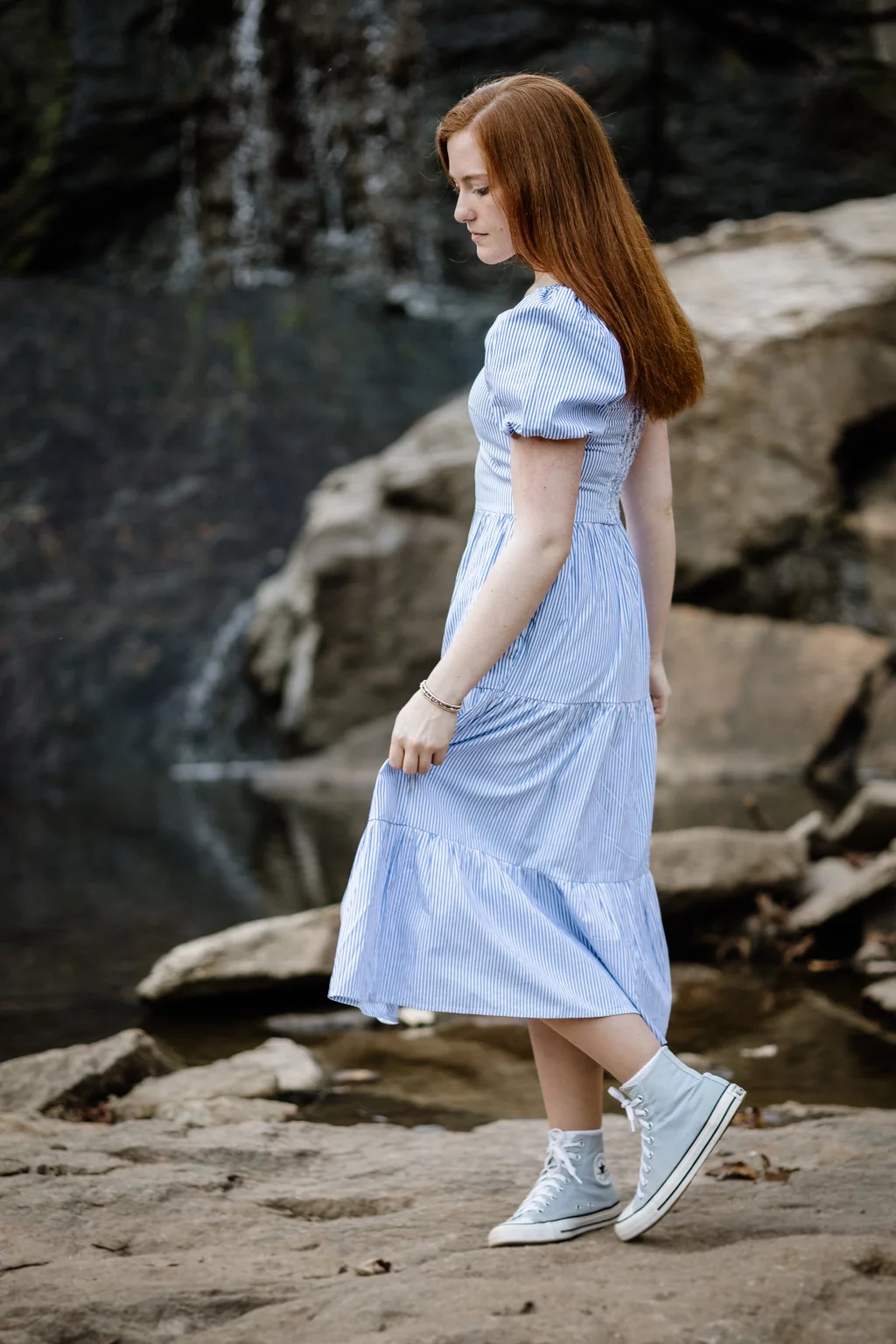 Ryn's senior photos take at the Rock Quaryy Garden, Greenville, SC 