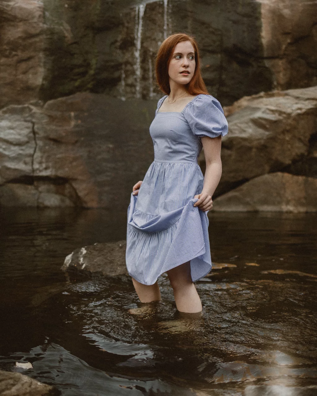 Ryn's senior photos take at the Rock Quaryy Garden, Greenville, SC 