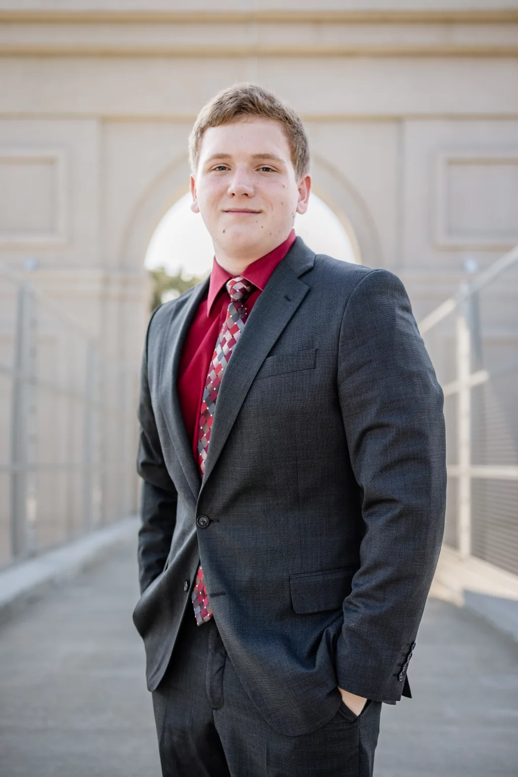 Wesley's senior photo taken at BridgeWay Station, Simpsonville, SC 