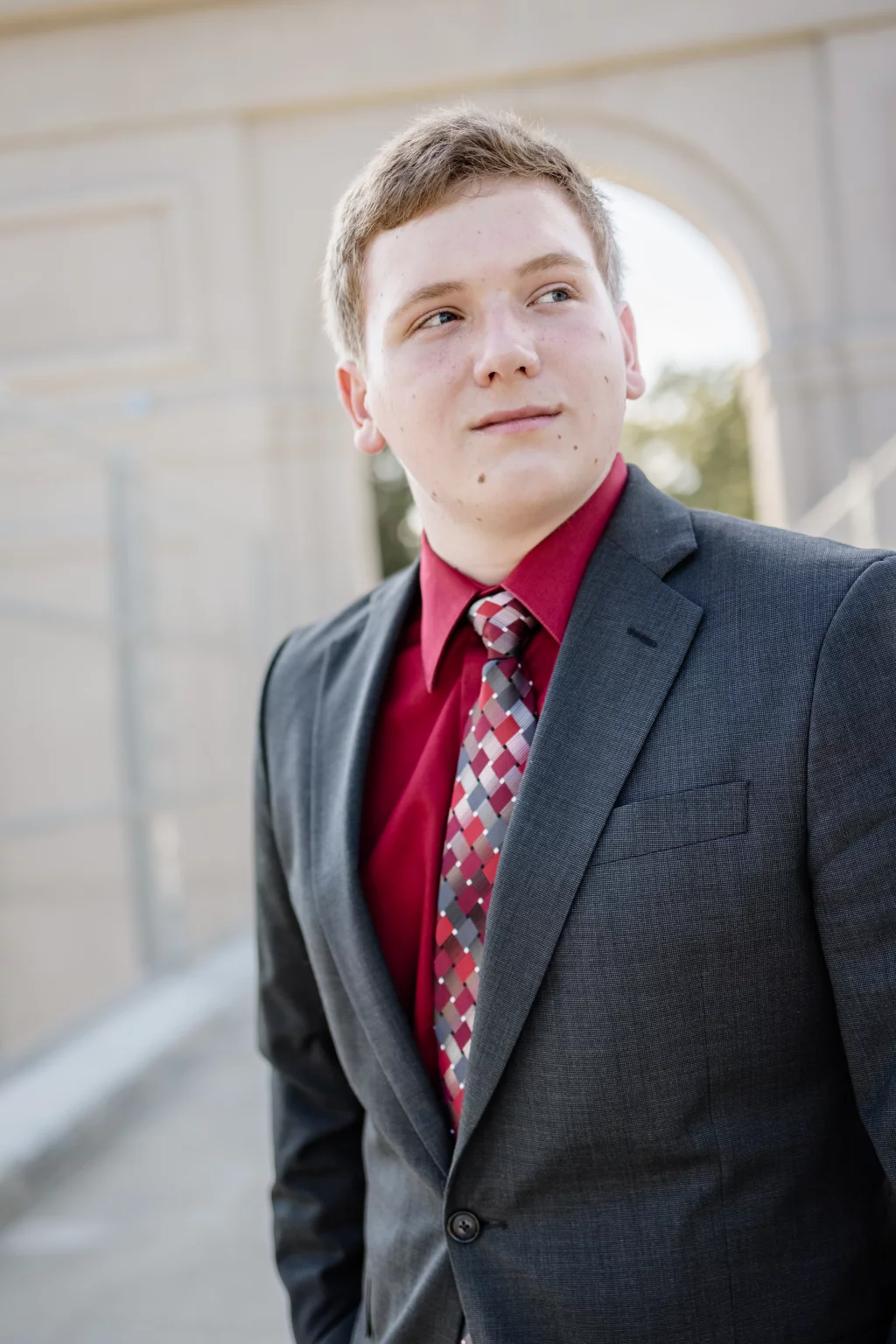 Wesley's senior photo taken at BridgeWay Station, Simpsonville, SC 