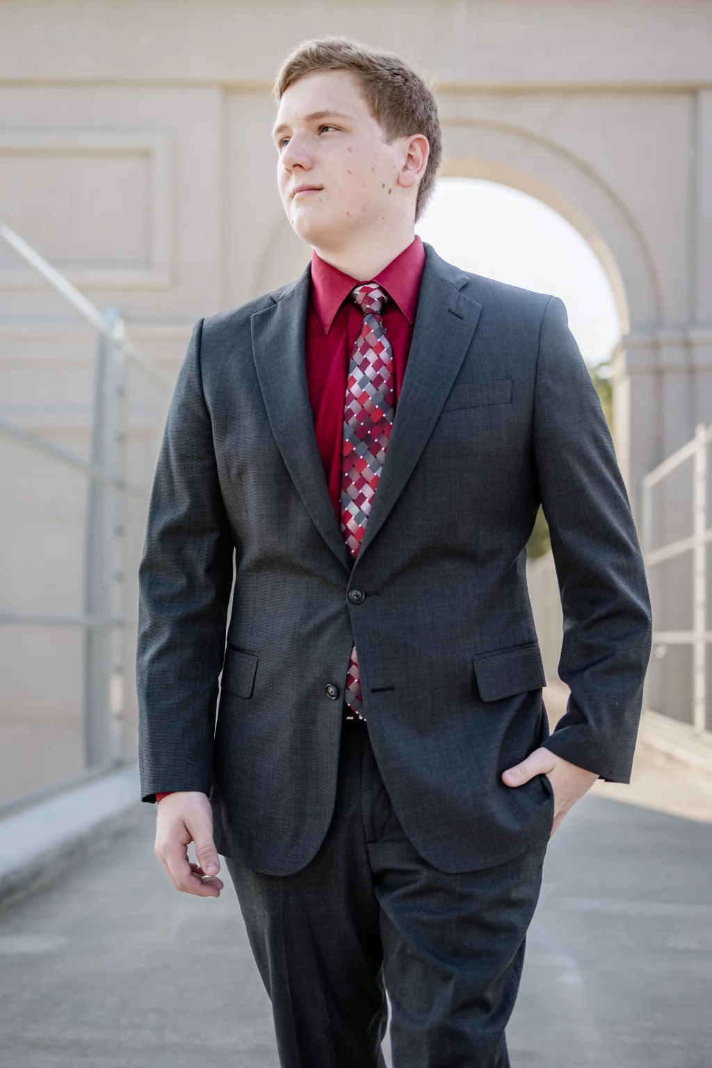 Wesley's senior photo taken at BridgeWay Station, Simpsonville, SC 