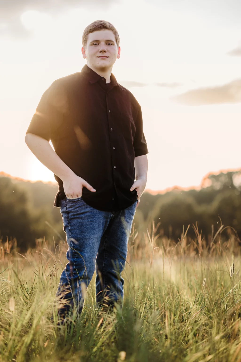Wesley's senior photo taken at BridgeWay Station, Simpsonville, SC 