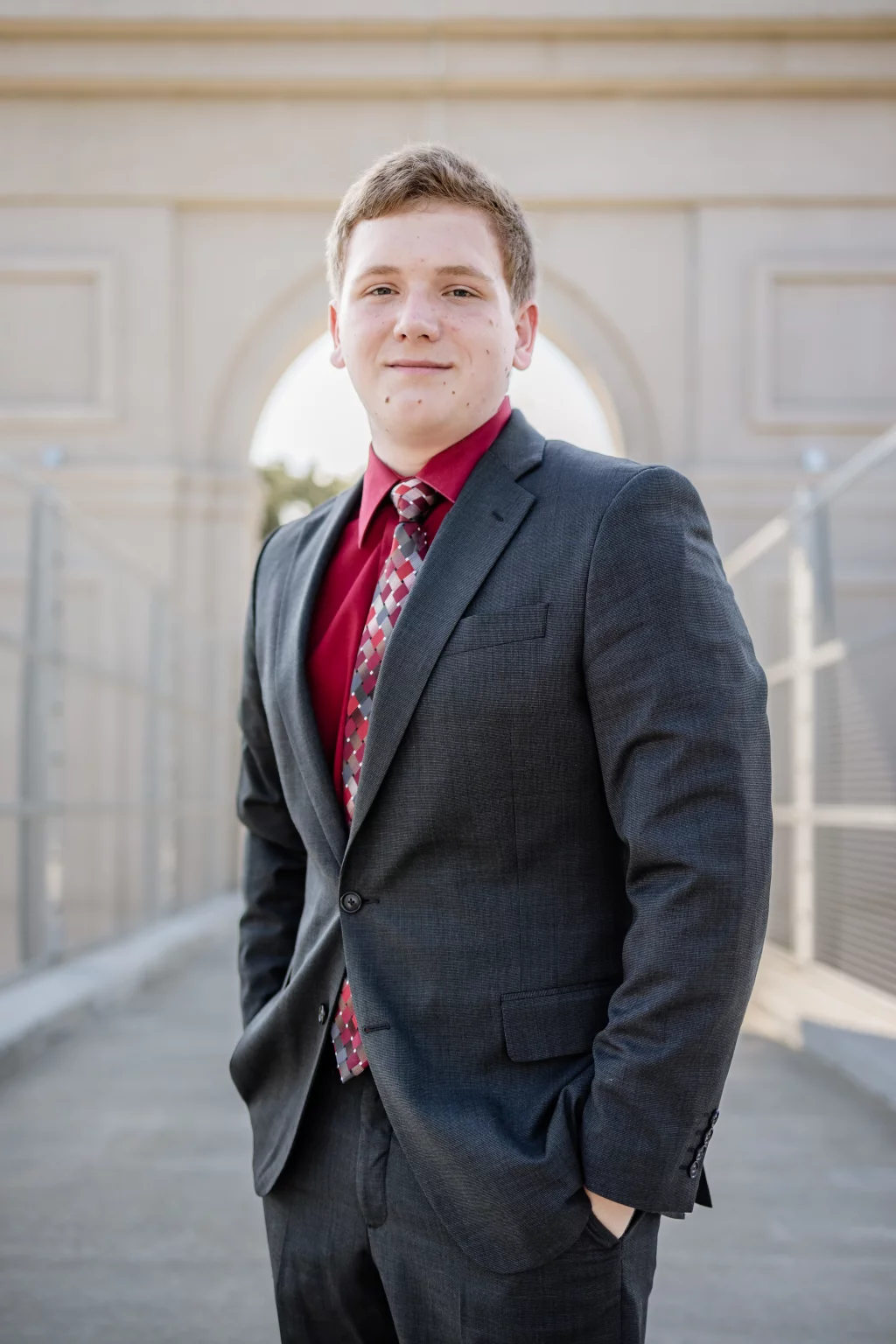 Wesley's senior photo taken at BridgeWay Station, Simpsonville, SC 