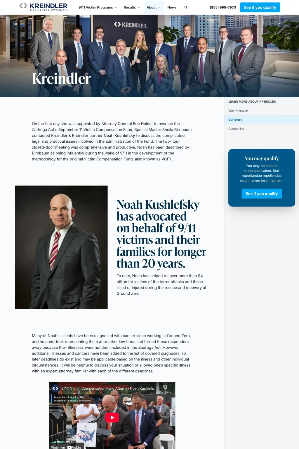 Aviation lawyer Kreindler marketing materials 