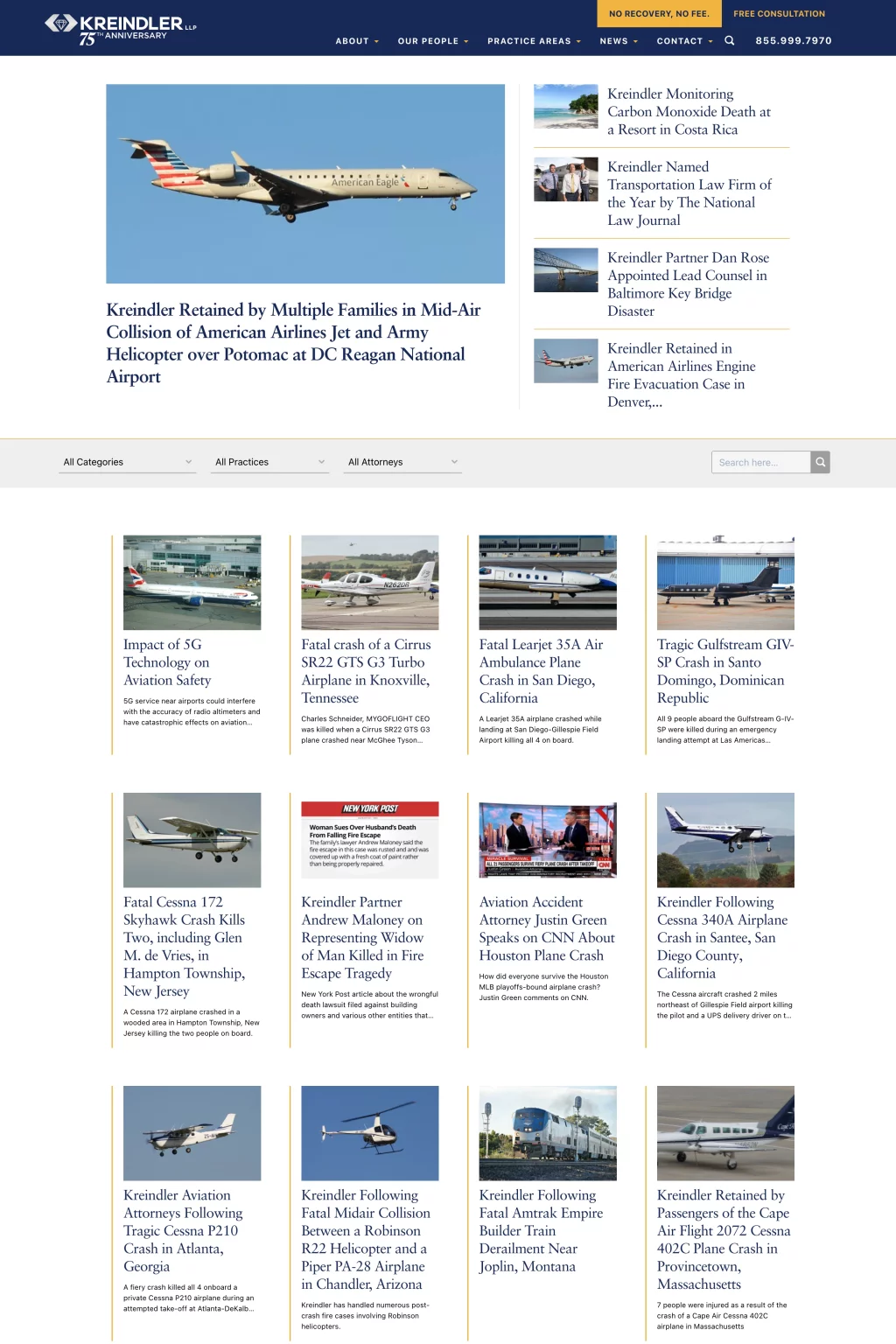 Aviation lawyer Kreindler marketing materials 