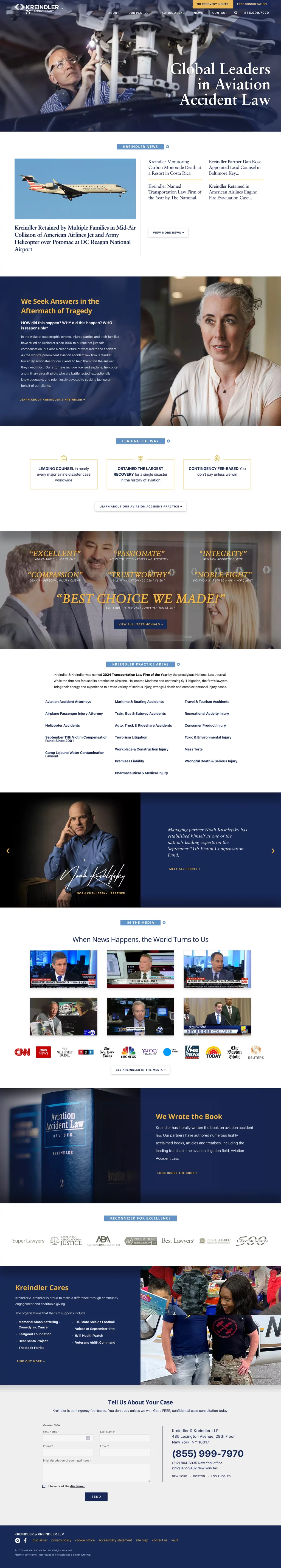 Aviation lawyer Kreindler marketing materials 