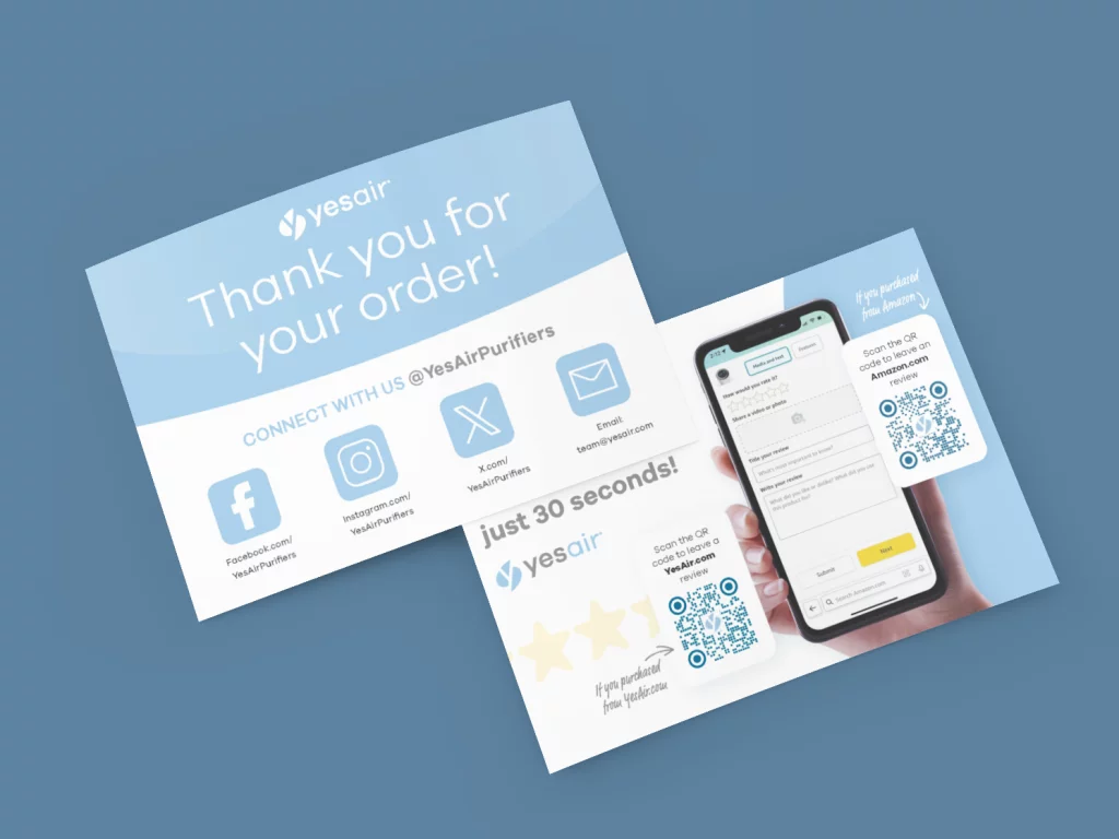YesAir air purifier maketing materials 