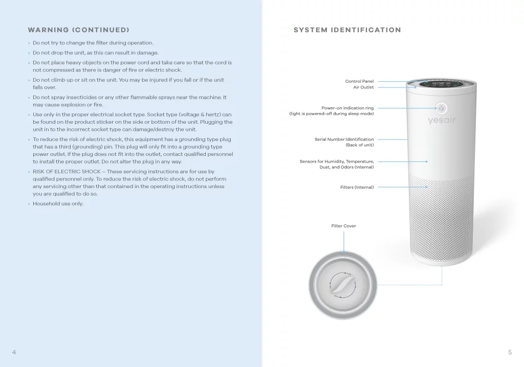 YesAir air purifier maketing materials 
